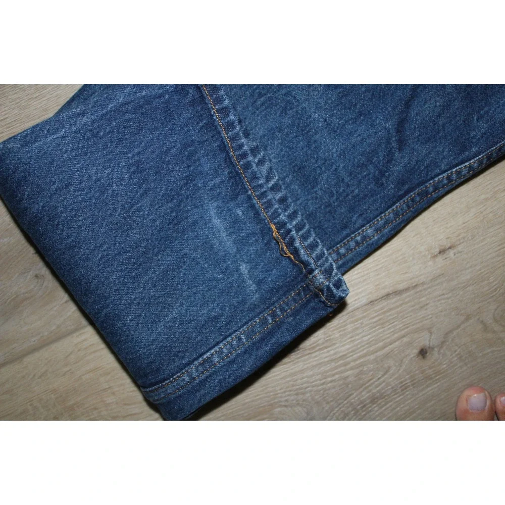 VTG Levi's 501 Mens Straight Leg Button Fly Dark Wash Blue Denim Jeans W36 L32